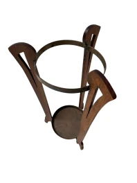 Oak and Brass Arts & Crafts Umbrella Stand, 1900s